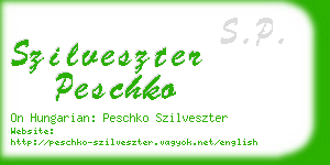 szilveszter peschko business card